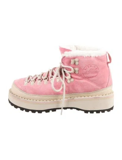 Pre-owned Diemme Suede Hiking Boots In Pink