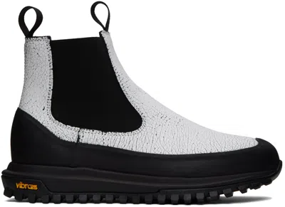 Diemme White Ramon Chelsea Boots In Crackled White