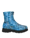 Diemme Woman Ankle Boots Azure Size 8 Leather In Blue