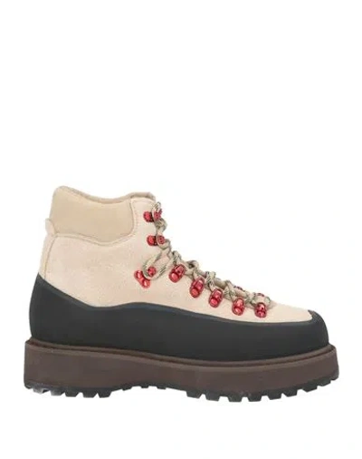 Diemme Woman Ankle Boots Beige Size 9 Leather, Textile Fibers In Neutral