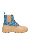 Diemme Woman Ankle Boots Blue Size 8 Leather, Rubber In Blue