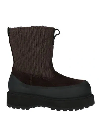 Diemme Woman Ankle Boots Dark Brown Size 6 Leather, Textile Fibers