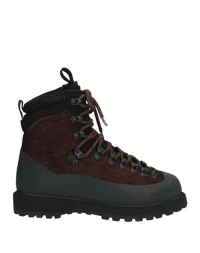 Diemme Woman Ankle Boots Dark Brown Size 6 Leather, Textile Fibers