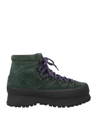 Diemme Woman Ankle Boots Dark Green Size 8 Leather, Rubber