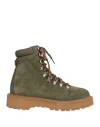 Diemme Woman Ankle Boots Military Green Size 8 Leather
