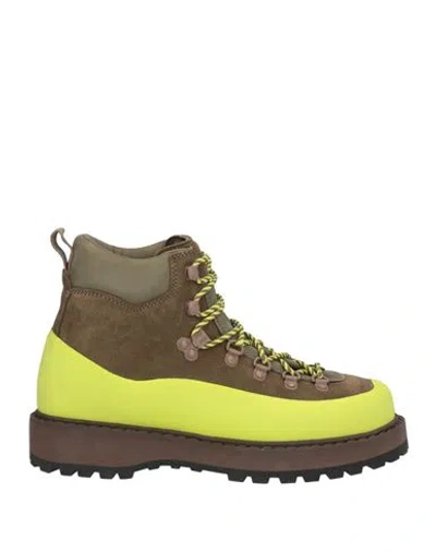 Diemme Woman Ankle Boots Military Green Size 8 Leather, Rubber
