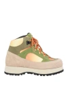 Diemme Woman Ankle Boots Military Green Size 8 Leather, Textile Fibers In Green