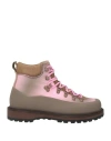 Diemme Woman Ankle Boots Pink Size 8 Leather, Rubber, Textile Fibers