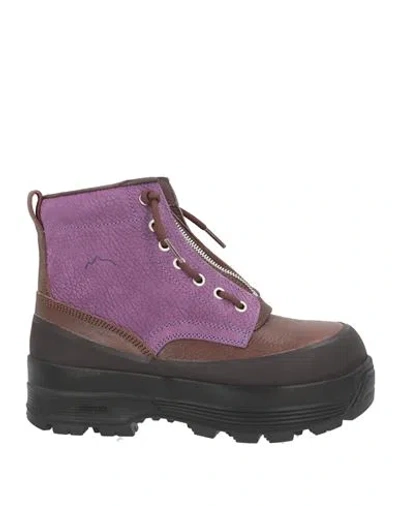 Diemme Woman Ankle Boots Purple Size 8 Leather