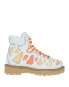 Diemme Woman Ankle Boots White Size 7 Leather, Textile Fibers In White
