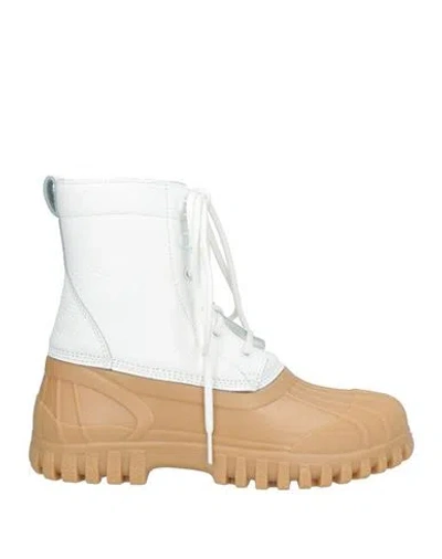 Diemme Woman Ankle Boots White Size 8 Leather, Rubber