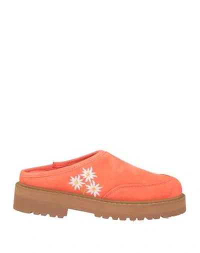 Diemme Woman Mules & Clogs Tomato Red Size 8 Leather In Orange