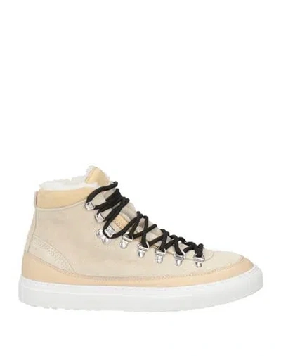 Diemme Woman Sneakers Beige Size 8 Leather, Shearling