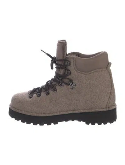 Pre-owned Diemme Wool Combat Boots W/ Tags In Gray