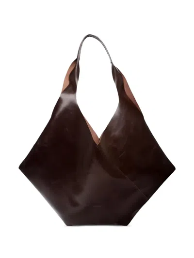 Dienèe La Ep Leather Tote Bag In Brown