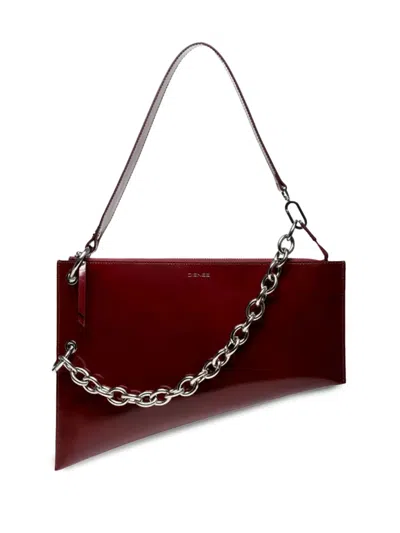 Dienèe Semi-patent Leather Shoulder Bag In Red