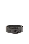DIESEL LEATHER BELT WITH MATTE BUCKLE
