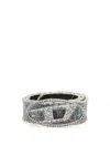 Diesel Leather-backed Denim Belt With Crystals In Blu
