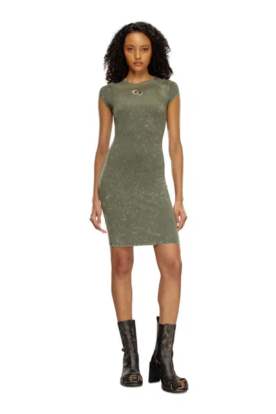 DIESEL SHORT DRESS IN MARBLED STRETCH JERSEY
