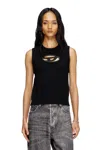 Diesel M Onerva Knitted Top With Logo Plaque In Black