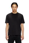 Diesel T-boggy-megoval-d T-shirt With Tonal And Contrasting Logo Embroidery In Black