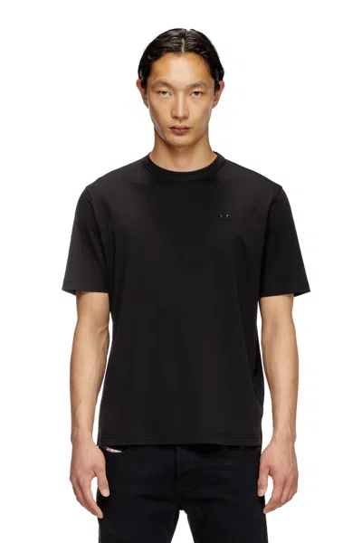 DIESEL T-SHIRT WITH TONAL LOGO EMBROIDERY