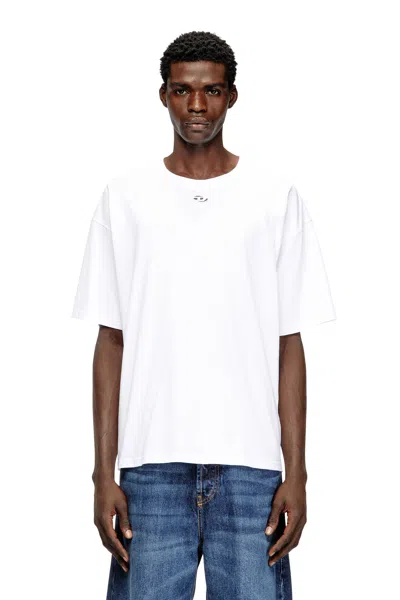 DIESEL RELAXED COTTON T-SHIRT WITH OVAL D EMBROIDERY
