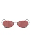 Diesel Oval Sunglasses In Silver