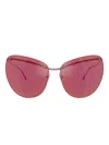 Diesel Wraparound Shape Sunglasses In Silver