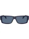 Diesel Logo-plaque Rectangle-frame Sunglasses In 71680 Blue