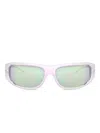 Diesel Rectangular Sunglasses In Acetate In Purple