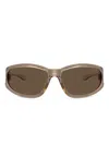 Diesel Rectangular Sunglasses In Acetate In Braun