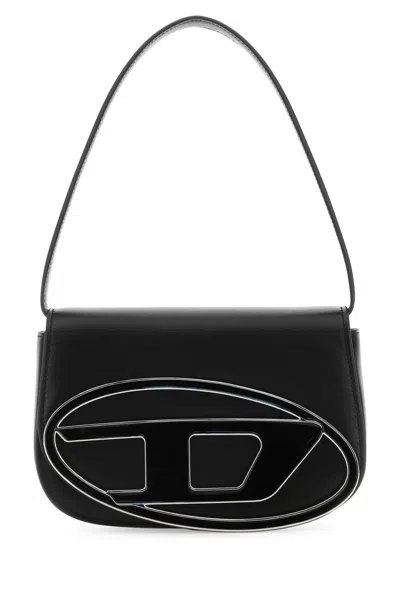 DIESEL DIESEL BLACK LEATHER 1 DR SHOULDER BAG