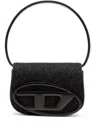 Diesel Shoulder Bag With Flap And Foldable Handle In Black