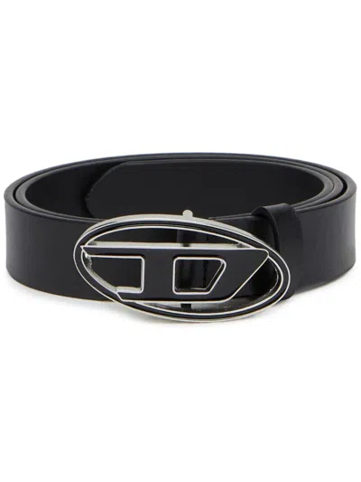 Diesel 1 Dr Leather Belt In Black