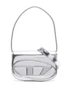 Diesel Metallic Silver Shoulder Bag 1dr Compact With Adjustable Strap