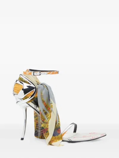 Diesel 105mm D-ten&half Sandals In Silver