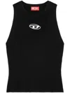 Diesel 'm-caddix' Black Top With Oval D Logo Plaque On The Front In Black