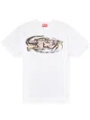 Diesel Norm Graphic Print Round Neck T-shirt In White