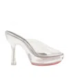 Diesel Heel Sandals With Transparent Platform Sole In White