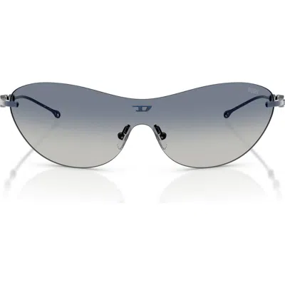 Diesel ® 135mm Gradient Oval Shield Sunglasses In Blue