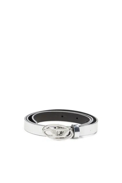 Diesel 1.5cm Belt With Mirrored Metallic Finish In Purple