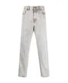 Diesel Grey Straight-leg Denim Jeans In Light-wash In White