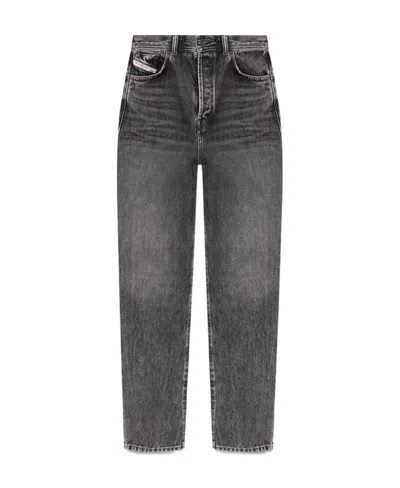Diesel 1956 Straight-leg Cropped Jeans In Black
