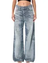 Diesel Relaxed Fit Wide Leg Trousers With Pockets In Multi