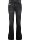 Diesel 1969 D-ebbey Flared Five Pocket Trousers In Black