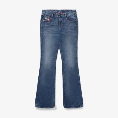 Diesel 1969 D-ebbey Fsc1 Jeans Women's Blue Denim Bootcut Leg Zip Fly Red556