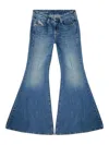 Diesel Straight Flared Trousers Belt Loops In Blue