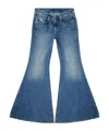 Diesel Straight Flared Trousers Belt Loops In Blue