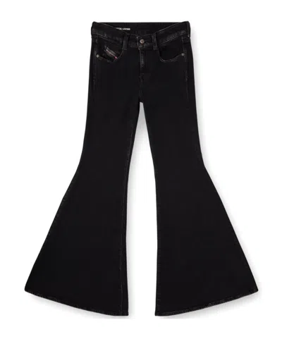 Diesel 1970-d-bleess Flared Jeans In Black
